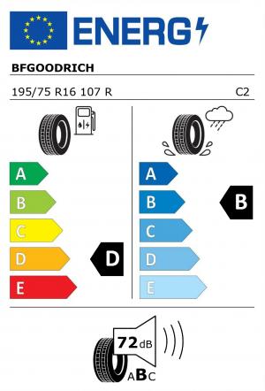 Spotřeba paliva - Přilnavost na mokrém povrchu - Hluk: D - B - 72 db (B)>