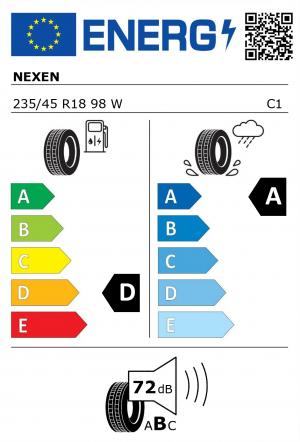 Spotřeba paliva - Přilnavost na mokrém povrchu - Hluk: D - A - 72 db (B)>