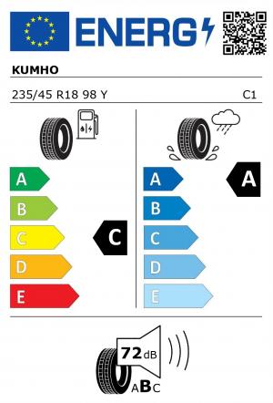 Spotřeba paliva - Přilnavost na mokrém povrchu - Hluk: C - B - 72 db (B)>