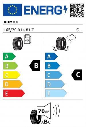 Spotřeba paliva - Přilnavost na mokrém povrchu - Hluk: C - C - 70 db (B)>
