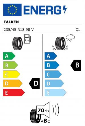 Spotřeba paliva - Přilnavost na mokrém povrchu - Hluk: D - B - 70 db (B)>