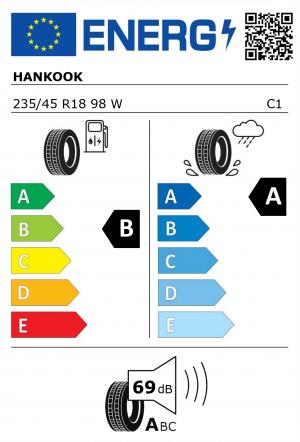 Spotřeba paliva - Přilnavost na mokrém povrchu - Hluk: B - A - 69 db (A)>